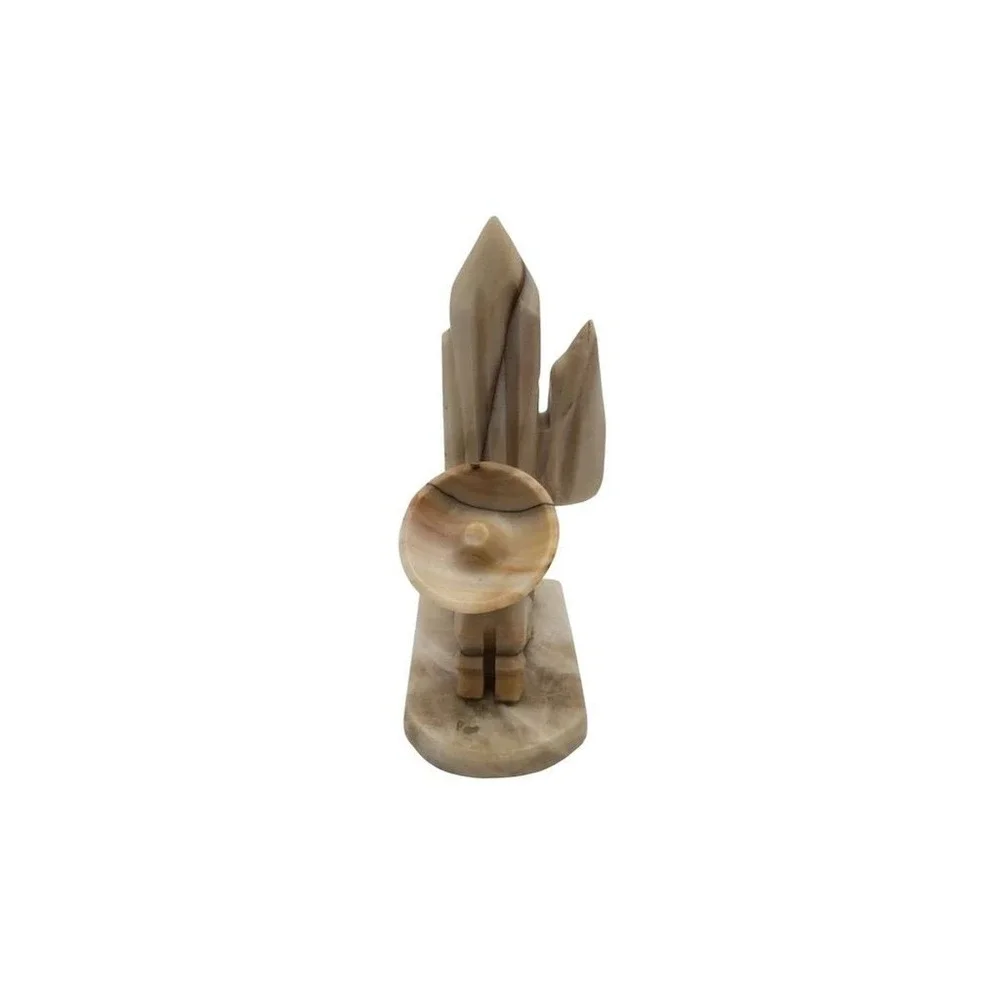 Vintage Carved Onyx Stone‎ Bookends Mexican Siesta & Cactus Design